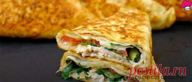 Конвертики из лаваша с сочной вкуснятиной