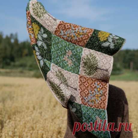 Вязаный жаккардовый платок Parterre