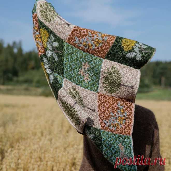 Вязаный жаккардовый платок Parterre