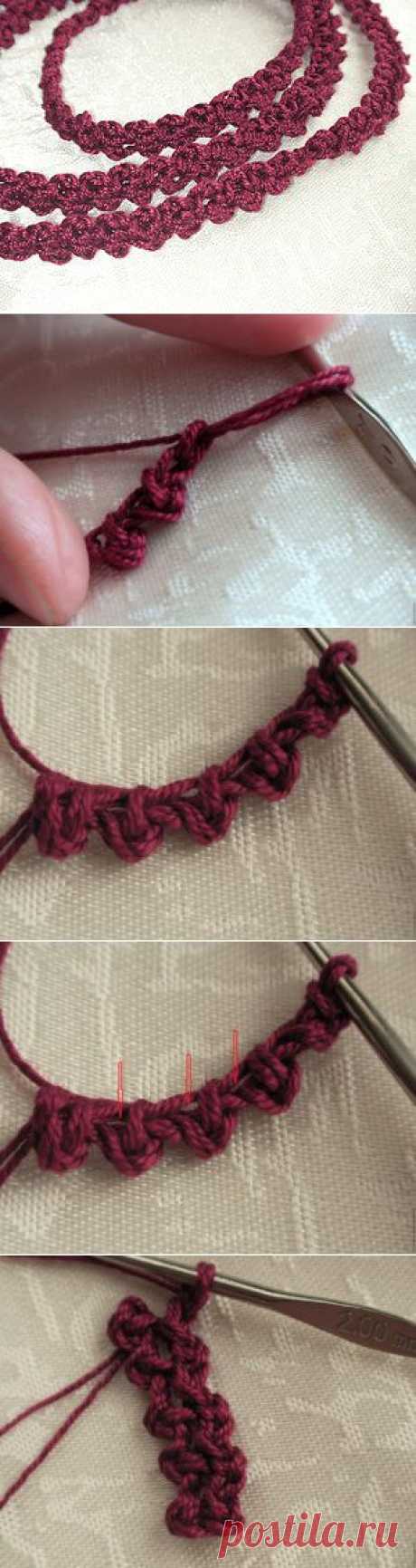 Красивый шнурок крючком