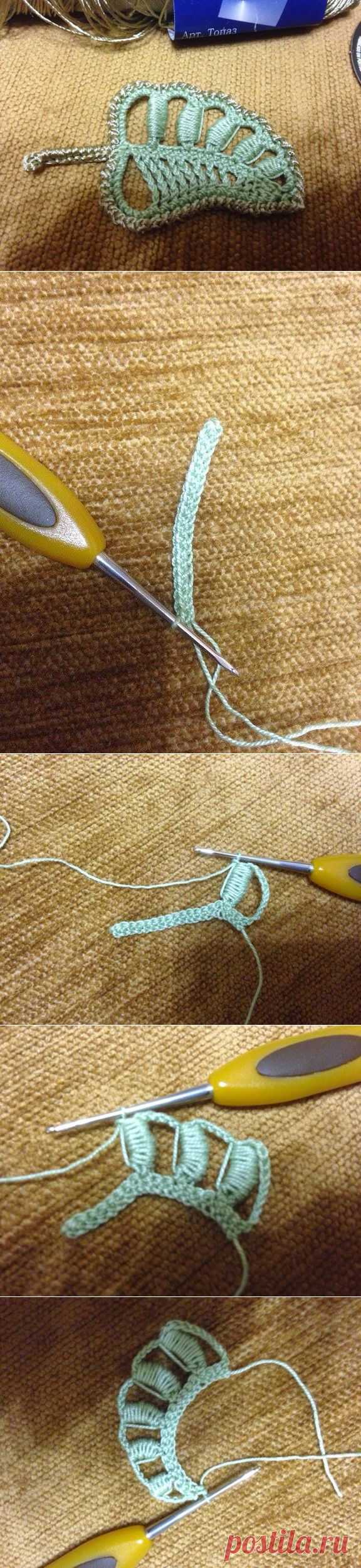Irish crochet &: Топ Орхидея. Ирландское кружево. МК листика.