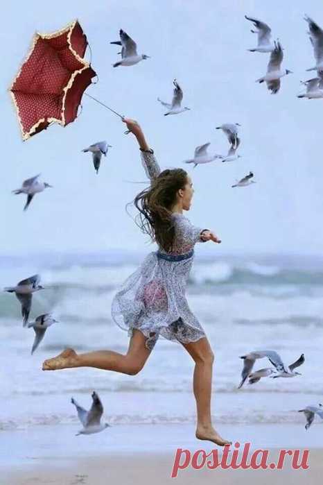 Прохладно -тёплый ветерок.... И голубая высь... в одно праздничное утро...