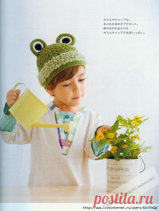 ШАПОЧКА "ЛЯГУШКА" НА 3-4 года. КРЮЧОК