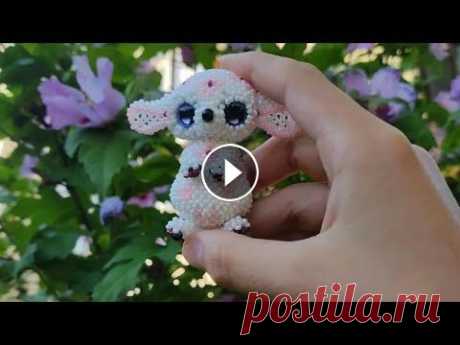 Ушан (зайчик) из бисера . Амигуруми. Подробный мастер-класс.2 Часть Голова с глазами. Постаралась всё рассказать максимально понятно...