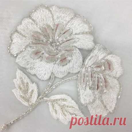 Velvety Monday mood | #handembroidery #velvet #flower #blush #embellishments #floral #embroidery #design #sample #beading #weddingdress #motif #bridal #couture #tambour #beading #bridetobe #madetomeasure #oneofakind