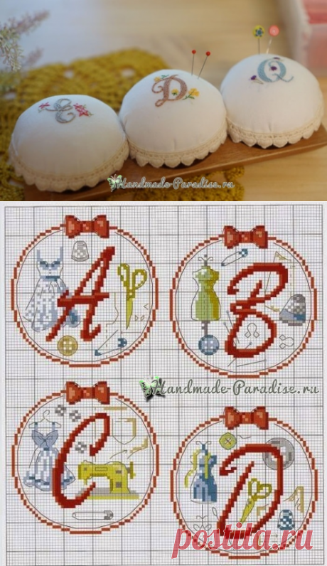 Винтажные игольницы с вышивкой - Handmade-Paradise
