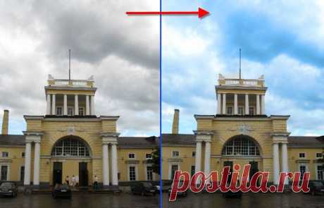 Голубое небо в фотошопе