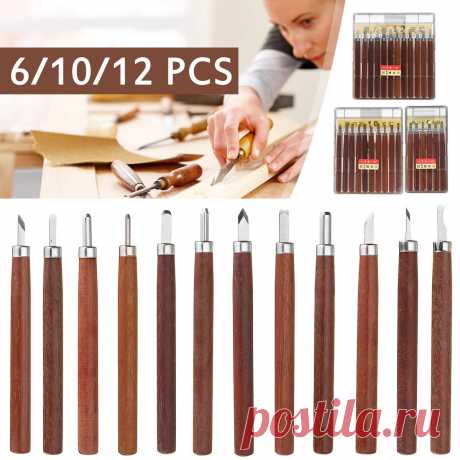 6/10/12pcs wood stone carving chisels hand woodworking kit cutter tools set Sale - Banggood.com