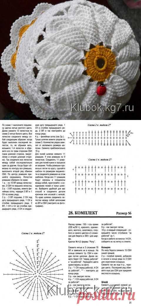 Шапочка ромашка | Клубок