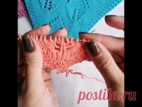 Косынка спицами от угла