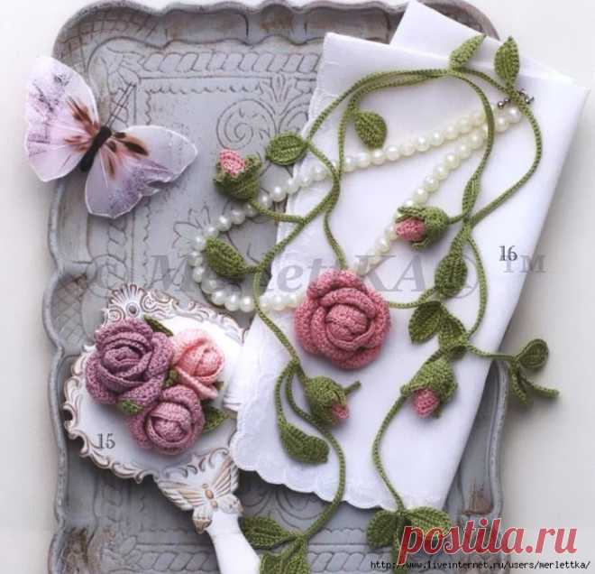 ВЯЖЕМ КРЮЧКОМ РОЗЫ ☼ БОЛЬШАЯ ПОДБОРКА