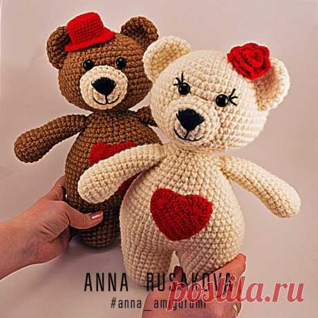 Парочка мишек амигуруми: описание вязания | Hi amigurumi