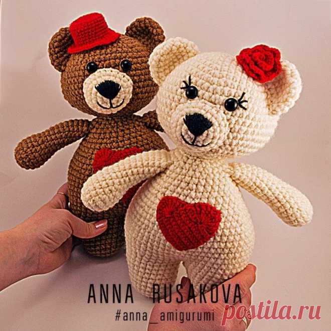 Парочка мишек амигуруми: описание вязания | Hi amigurumi