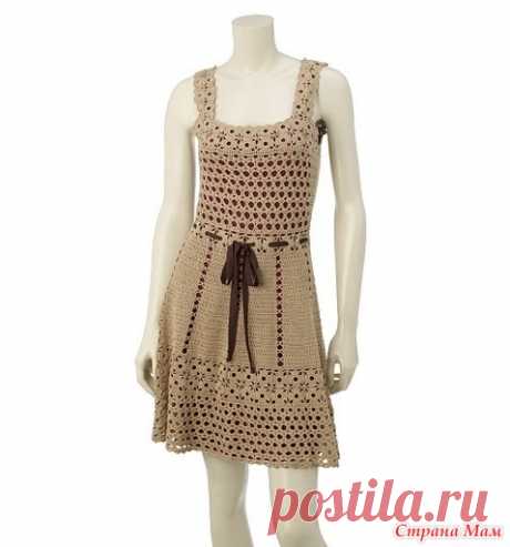 . Красивое бежевое платье - Все в ажуре... (вязание крючком) - Страна Мам