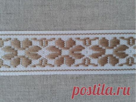 ЛЕНТА ОТДЕЛОЧНАЯ белый с бежевым 27мм - Лента