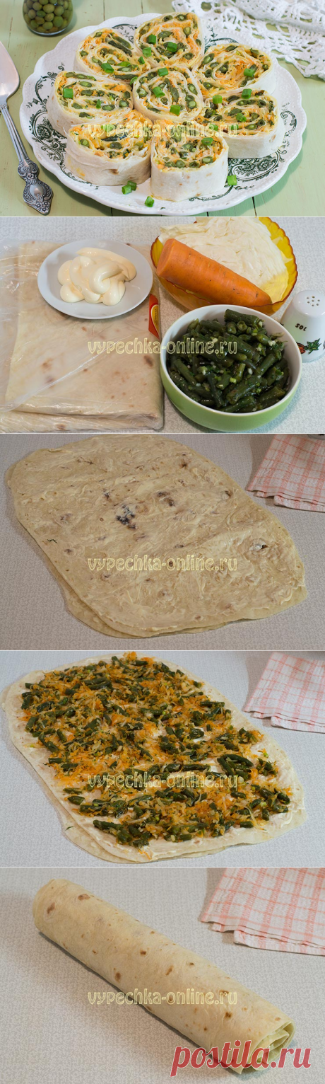 ✔️Постная начинка для лаваша в пост — рулет с овощами: рецепт с фото очень вкусный