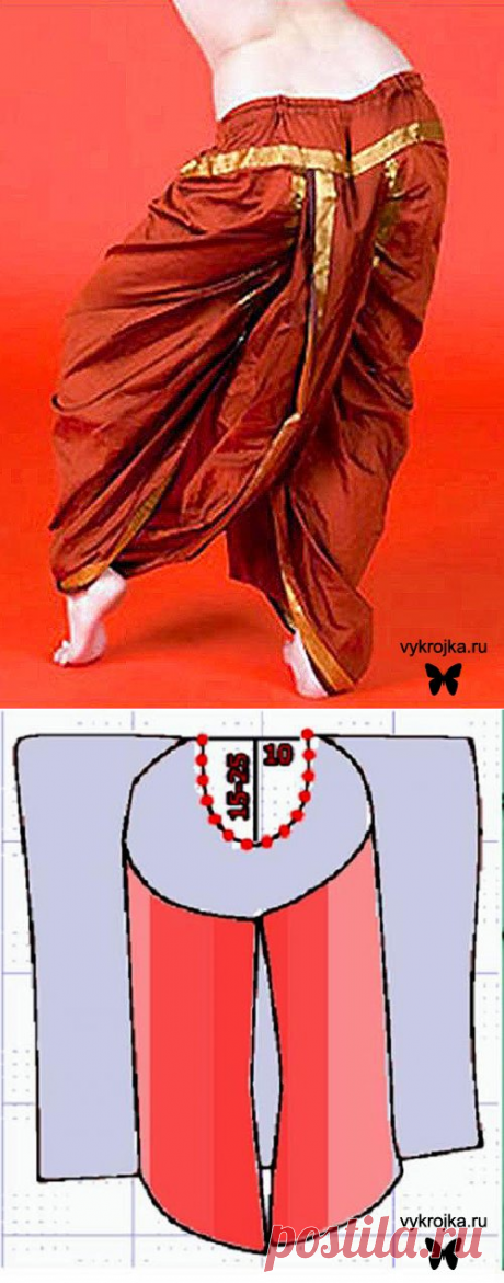Выкройка восточных штанов шароваров для восточных танцев. Скачать бесплатно выкройку. Страница 0