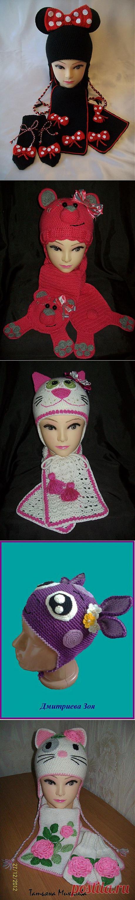 Чудные детские шапочки.