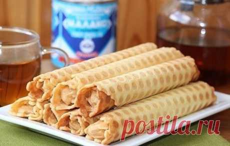 Вафельные трубочки со сгущенкой