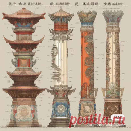 Китайская архитектура. Колонны.