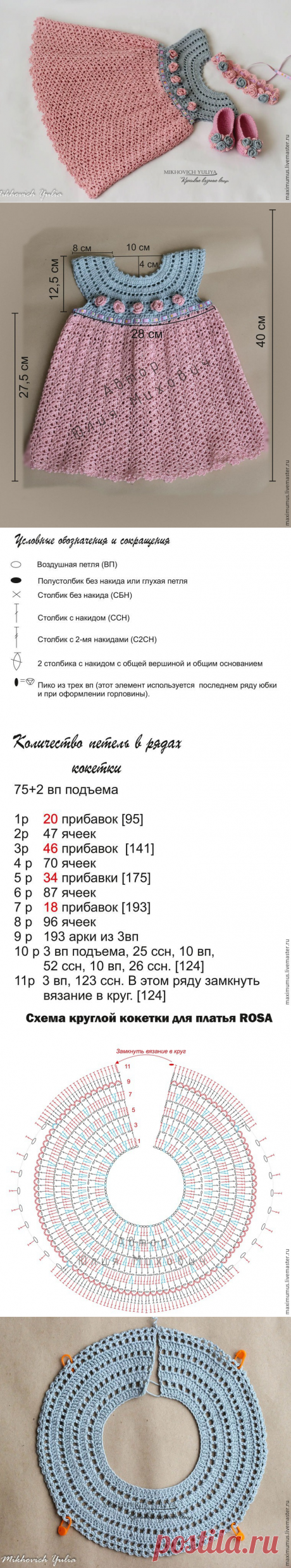 Вяжем крючком платье для девочки «Rosa» - Ярмарка Мастеров - ручная работа, handmade
