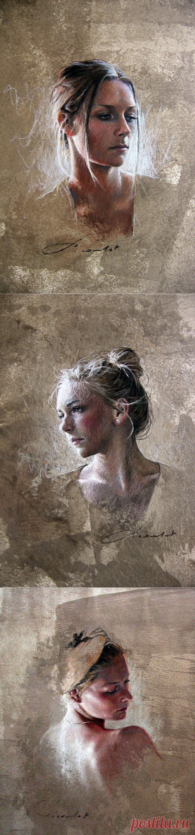 Задумчивый взгляд... Художница Натали Пиколет (Nathalie Picoulet).