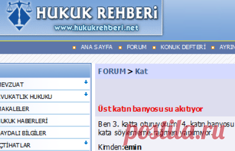 HUKUK REHBERİ - HUKUK FORUMU - Üst katın banyosu su akıtıyor..Вопросы-ответы при бытовых спорах...