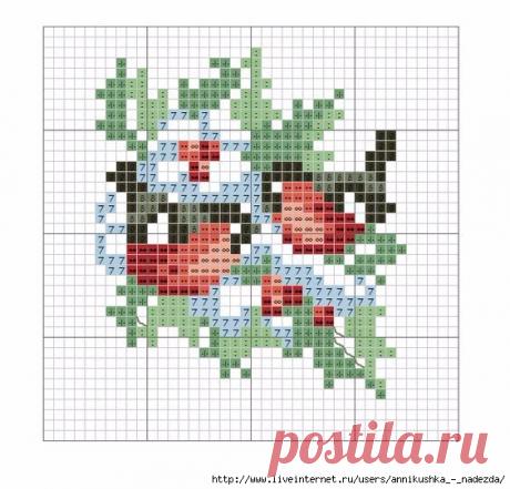 Снегири - жаккардовые рисунки