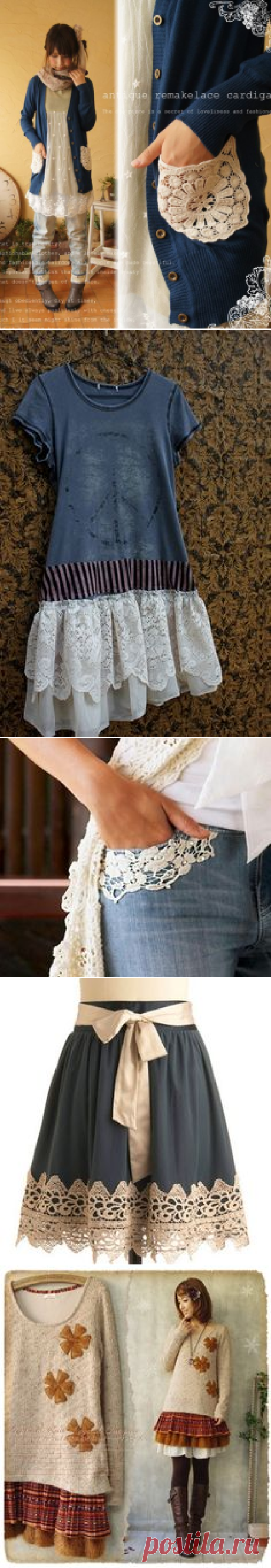 add doilies to a pocketless cardigan - | Doilies