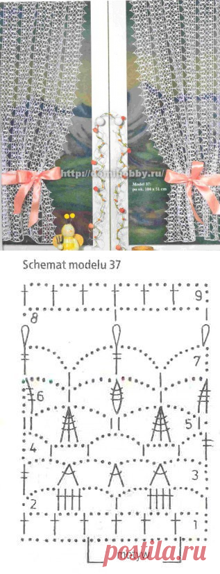 Ажурные занавески крючком