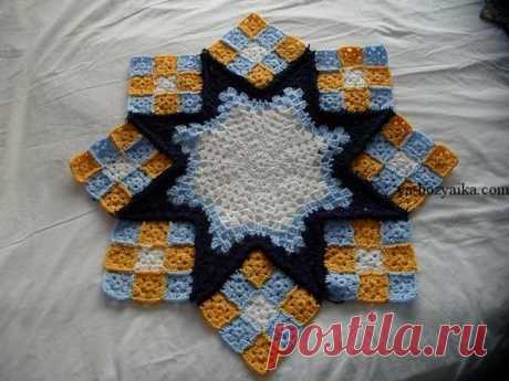 Плед бабушкин квадрат крючком. Красивый плед для дома своими руками