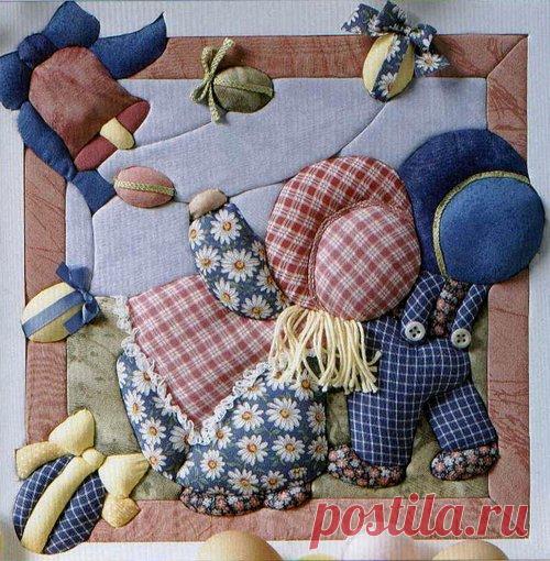 Лоскутные картины в японском стиле кинусайга | Рукоделие