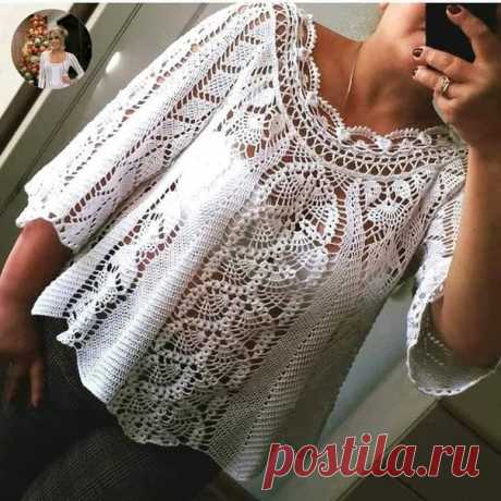 Ажурная кофточка крючком
Описание: https://azhurnaya.vjagu.ru/2/40/8384/