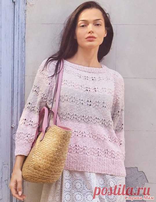 Трехцветный пуловер Perla bот Petra Bаck. Спицы. Размеры: 38-42 (44-48) 50-54