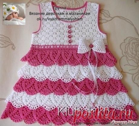 Красивое платье для девочки крючком