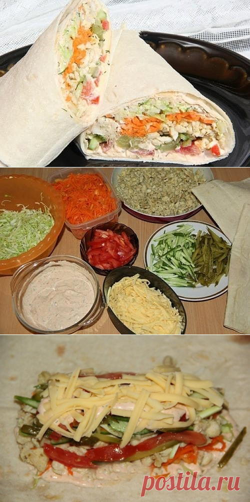 ШАУРМА С КУРИЦЕЙ И КОРЕЙСКОЙ МОРКОВКОЙ 🍴