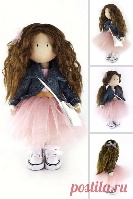 Teen Baby Doll Textile Rag Doll Handmade Cloth Doll Poupée