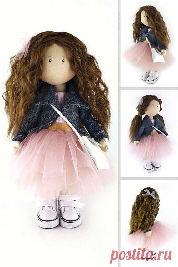 Teen Baby Doll Textile Rag Doll Handmade Cloth Doll Poupée