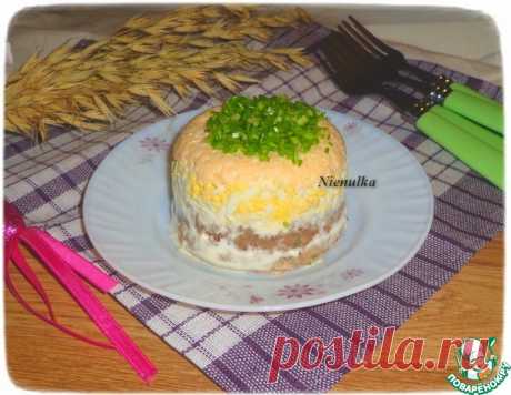 Слоеный паштетный салат – кулинарный рецепт