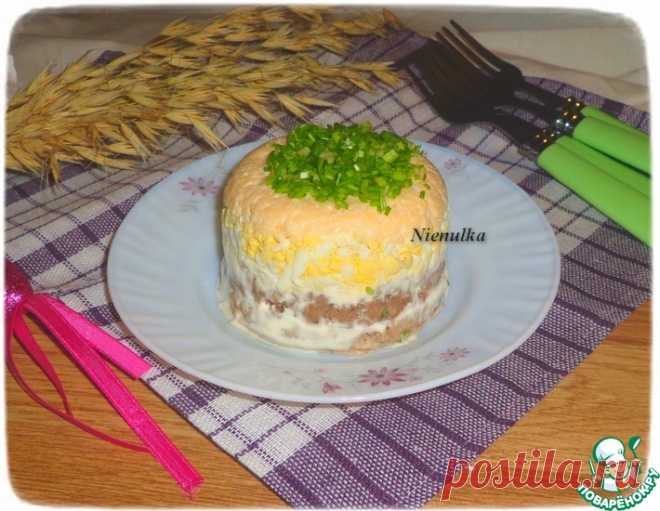 Слоеный паштетный салат – кулинарный рецепт