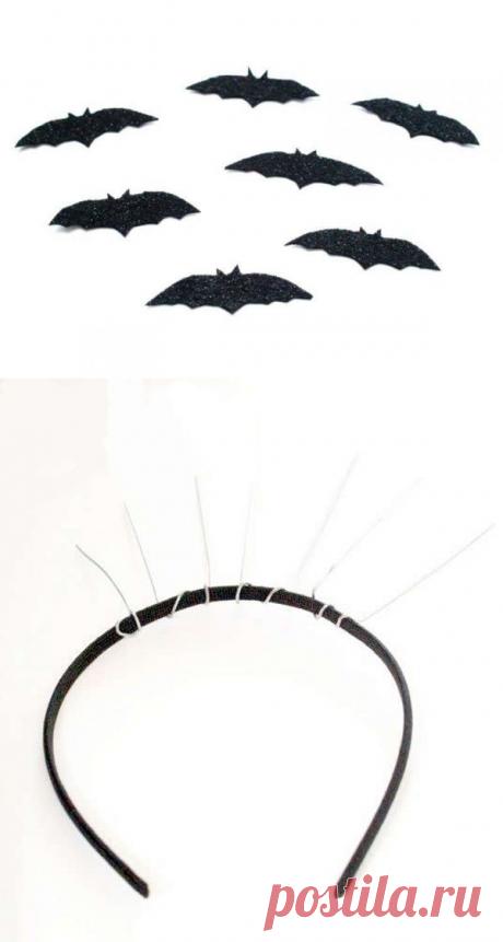 Костюм на Хэллоуин: Ободок для волос «Летучие мыши» своими руками | вТему