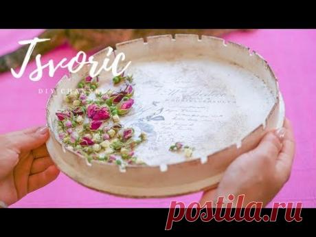 Декорируем под старину деревянный поднос / DIY TSVORIC