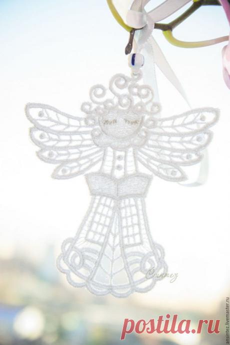 Buy Reading angel of happiness embroidered pendant for mobile and interior