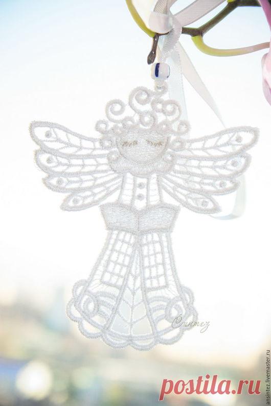 Buy Reading angel of happiness embroidered pendant for mobile and interior