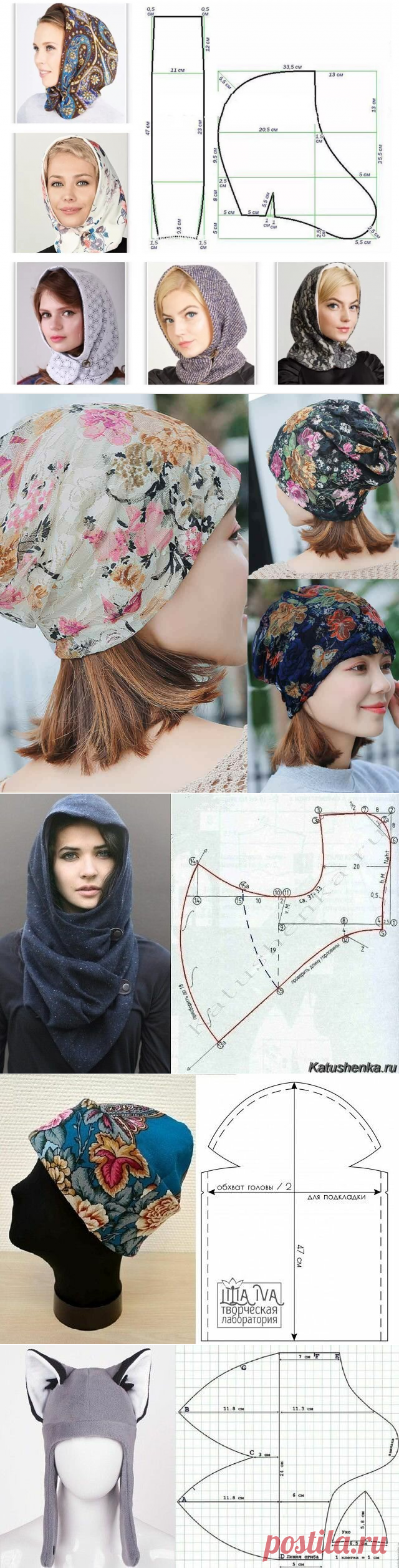 МОДЕЛИ СТИЛЬНЫХ И МОДНЫХ ШАПОЧЕК С ВЫКРОЙКАМИ.