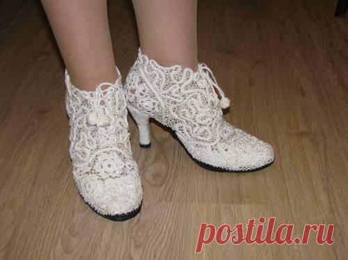 Вязаные ботиночки