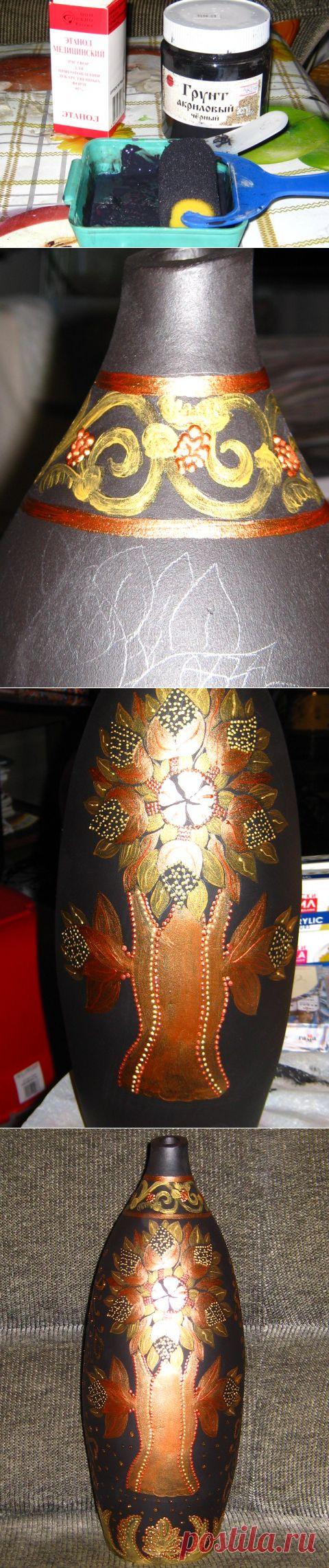 Расписываем напольную вазу римскими мотивами