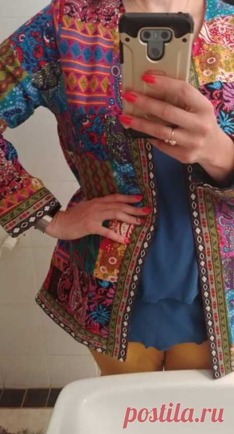Vintage Ethnic Style Floral Print Plus Size Cotton Jacket - Newchic Plus Size Outerwear