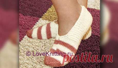 Домашние тапочки  (мастер-класс) | Loveknitting.ru