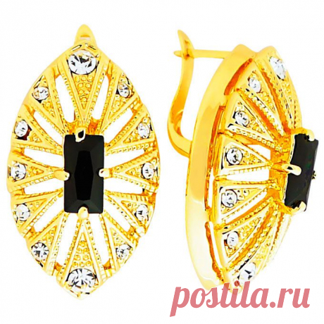 Серьги под золото Crystal Shik